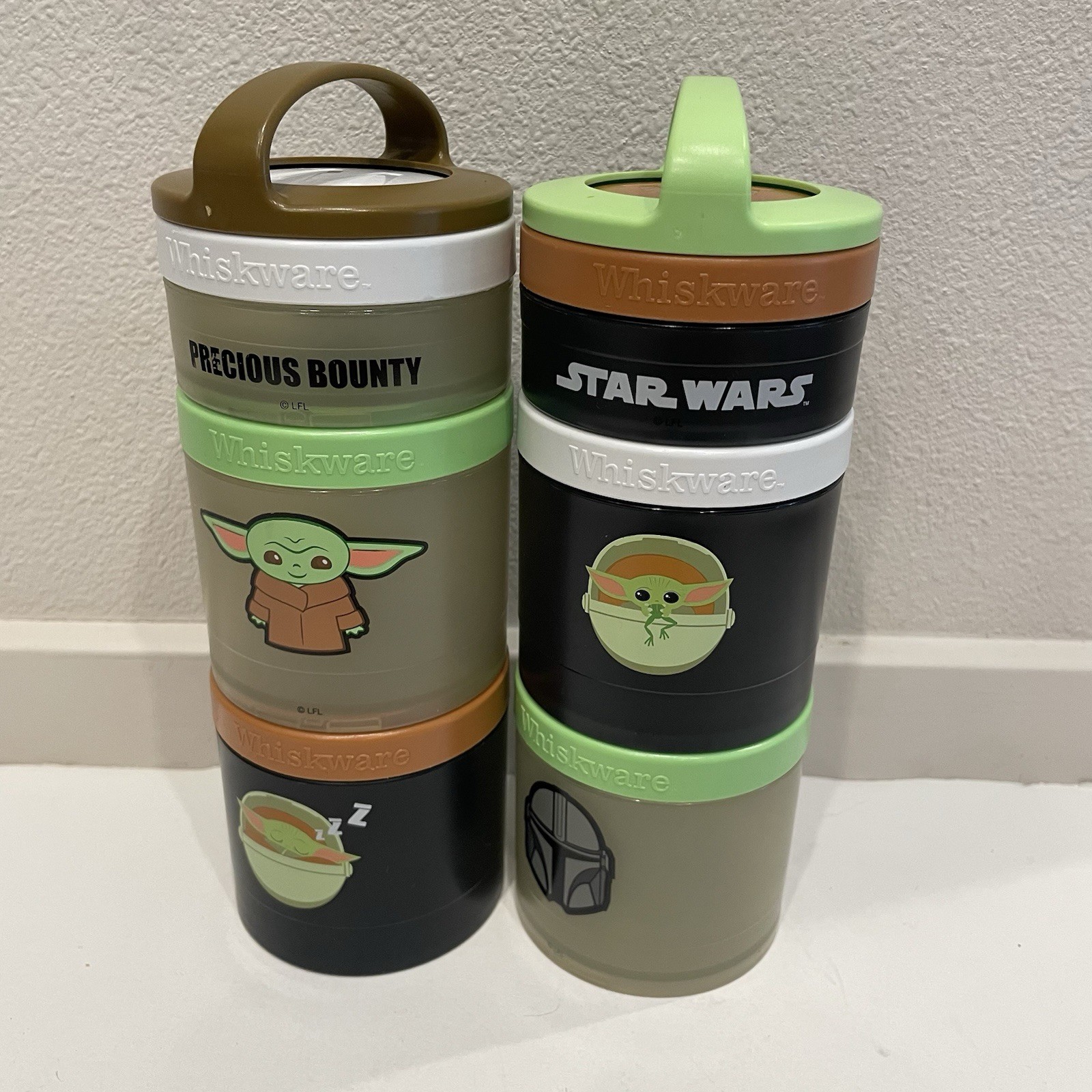 Baby Yoda Star Wars The Mandalorian Whiskware Snacking Containers Set of 2 Clean
