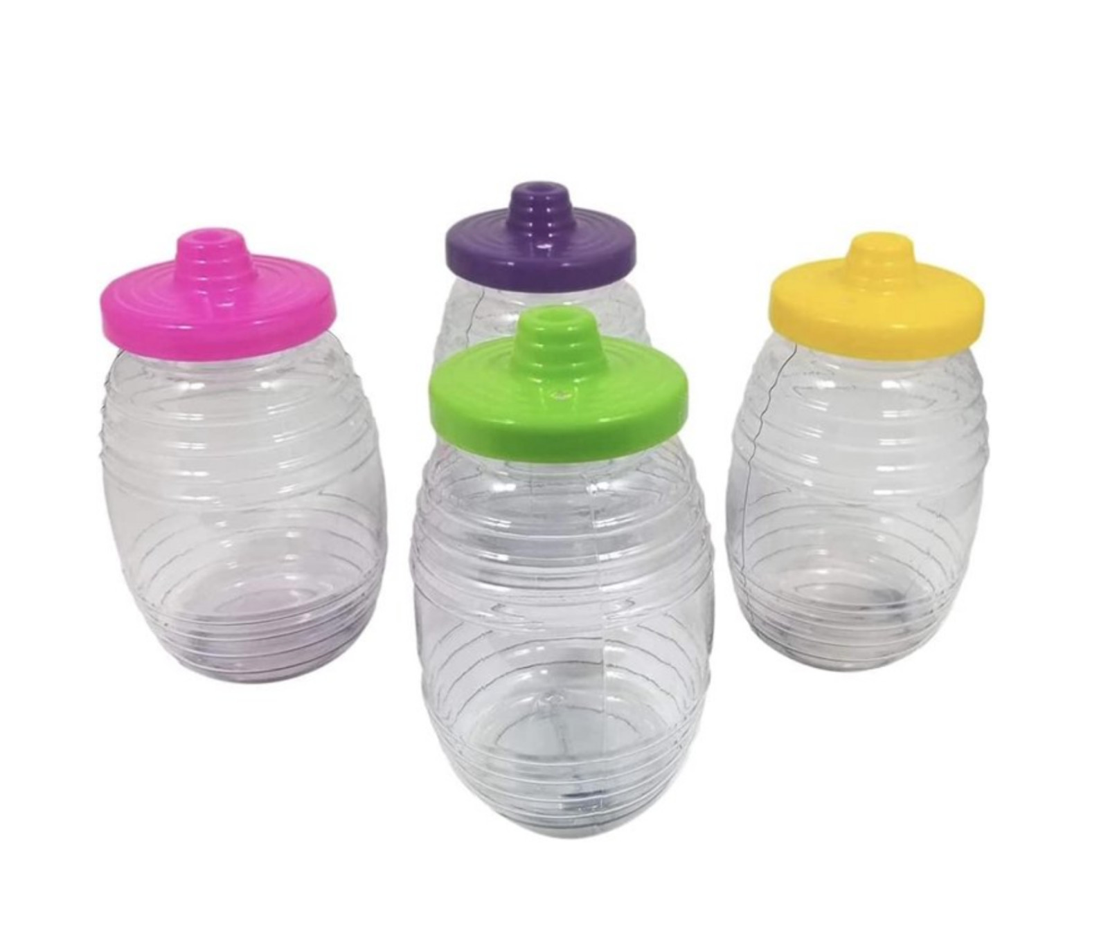 Set of 4 Vitroleros Aguas Frescas Plastic Barrilito Barrel 32oz Party Favor