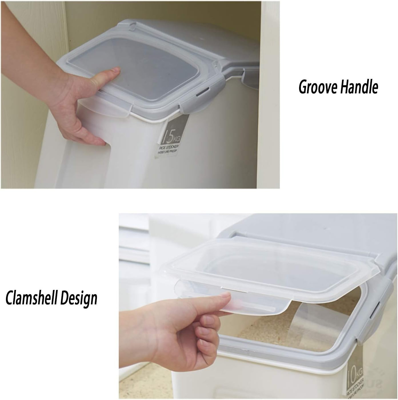 2-Pack 15L Airtight Food Storage Containers with Locking Lids – Leakproof Design