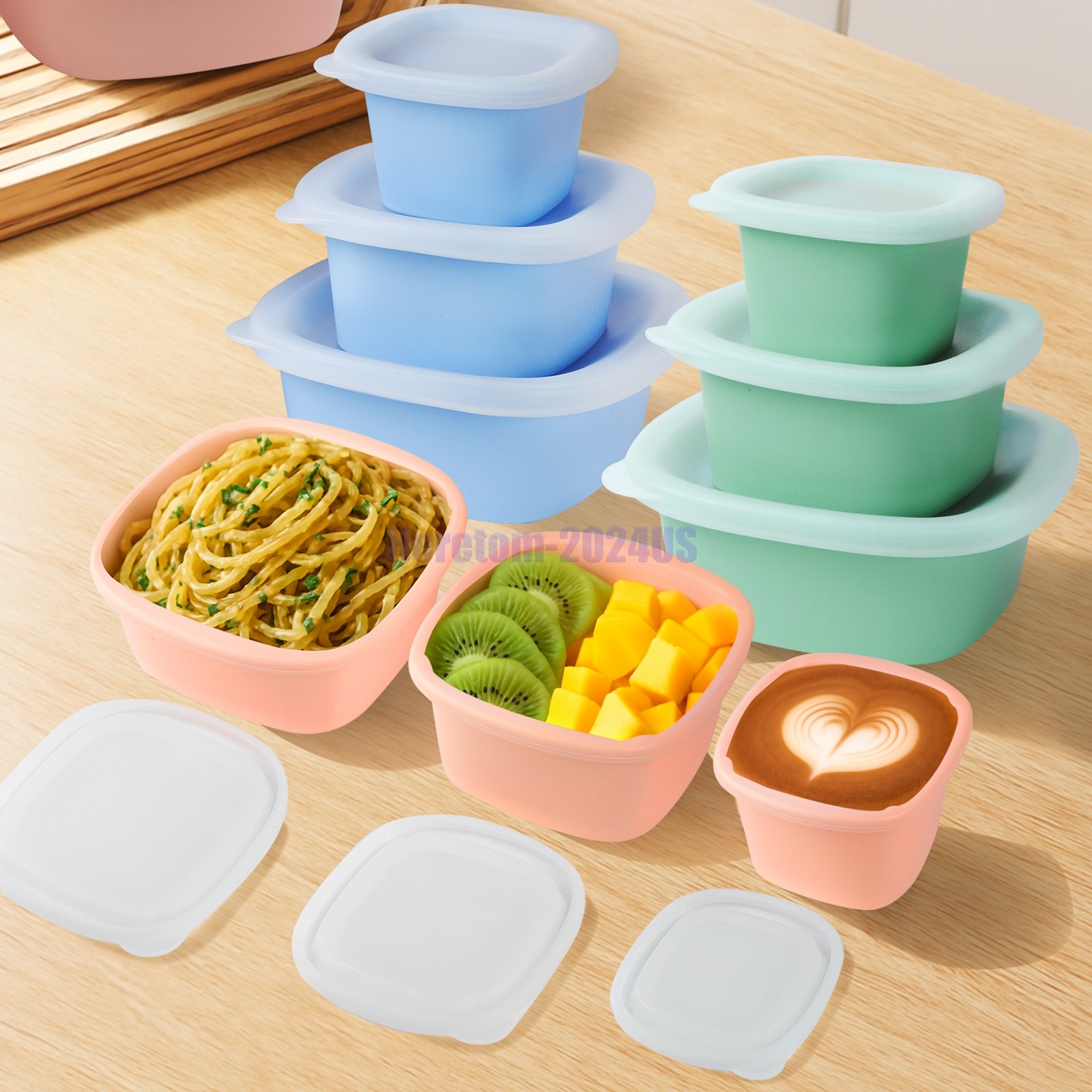 Silicone Freezer Trays wtih Lids 2 Pack 1/2 1 2 Cup Soup Portion Meal Prep Molds