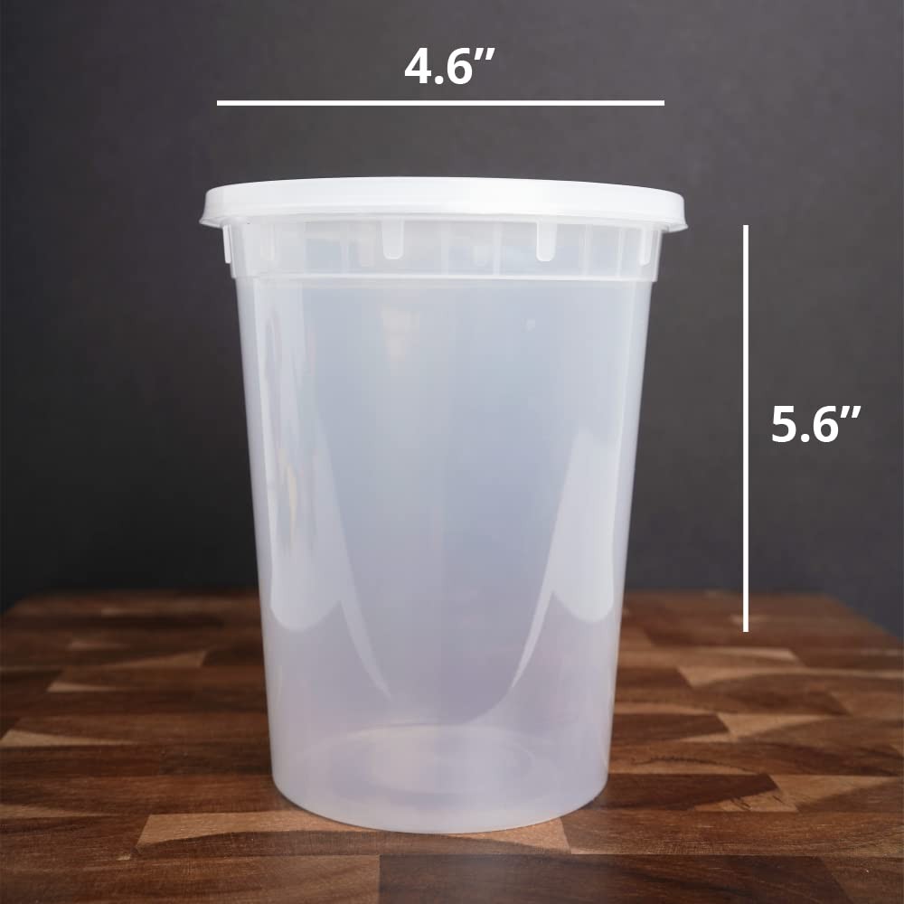 TIYA Food Containers – 32oz Bulk 240 Pack with Lids – Plastic Food Storage to…