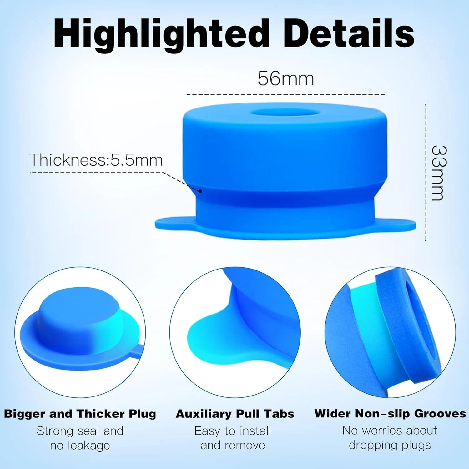 Primo Leak-Proof Water Jug Caps 4-Pack – Perfect for 5 Gallon & 3 Gallon Jugs