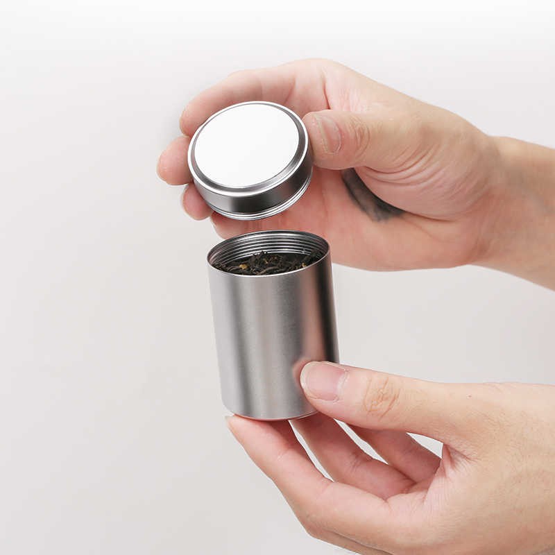 Airtight Smell Proof Metal Tea Can Portable Travel Tea Stash Jar Container Tool