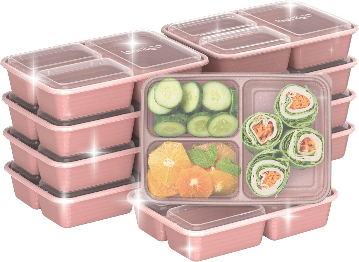 Prep – 20-Piece 3-Compartment Reusable Meal Prep Containers with Lids, PFAS & BP