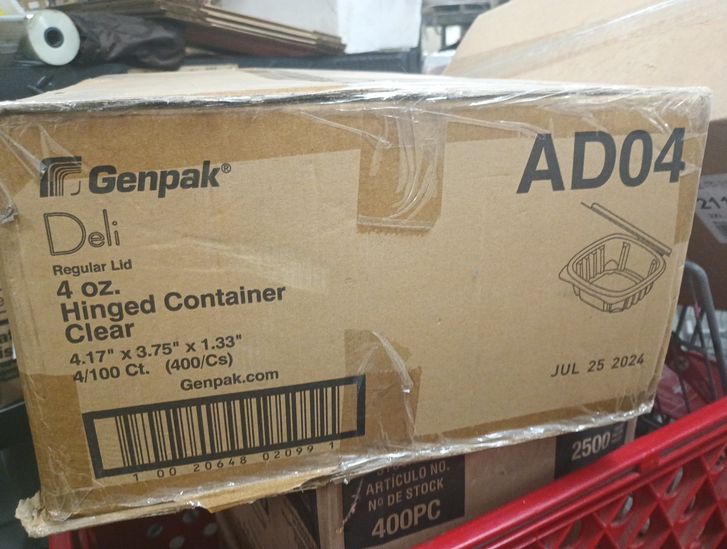 Genpak 4 oz Clear Hinged Deli Containers AD04 4/100 Ct. (400/Cs). 661