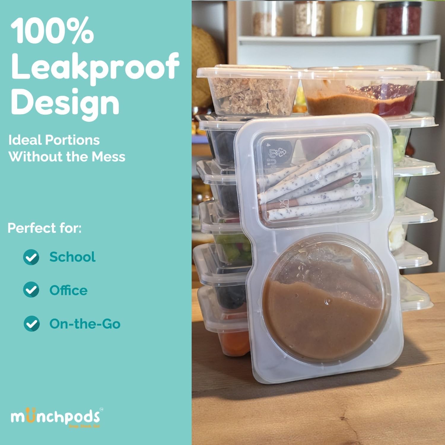 Reusable Snack Containers with Lids 20 Pack (40 Pieces) Portion control, Snack