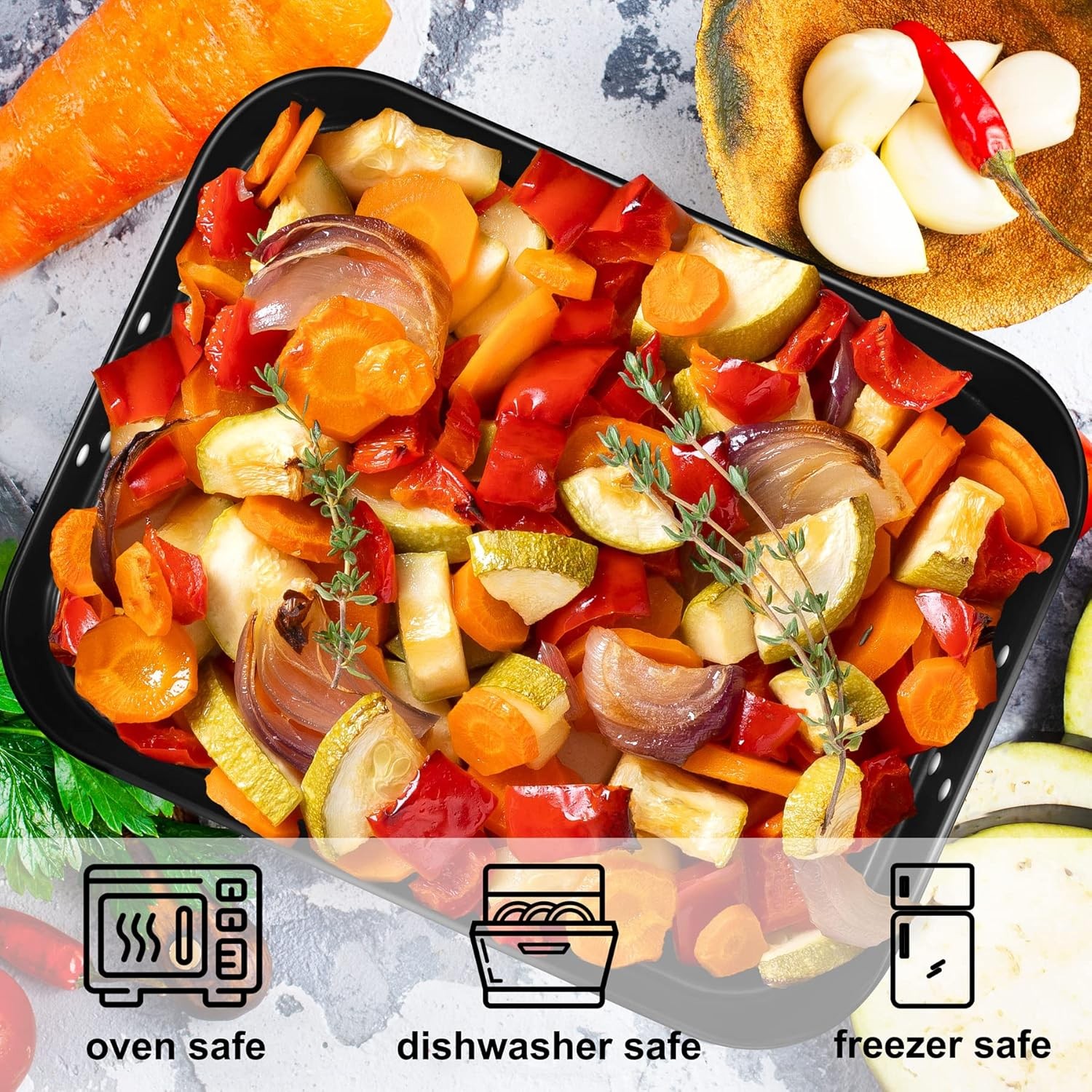 Lasagna Pan Deep, Baking for Oven, 16x12x3 Inch Dishes Black