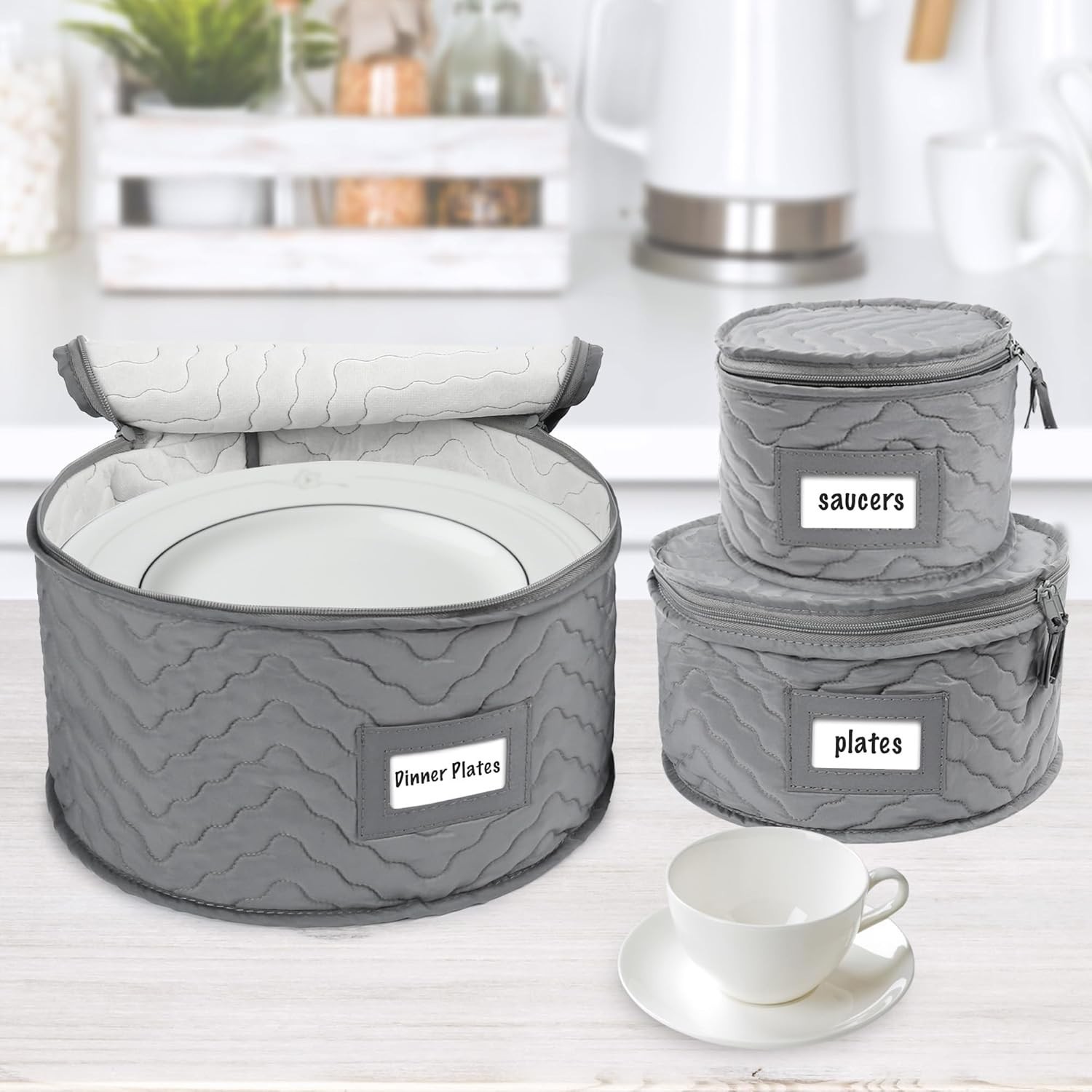Luxury Chinaware Storage Box Set – Dustproof & Foldable 5-Piece Quilted Design