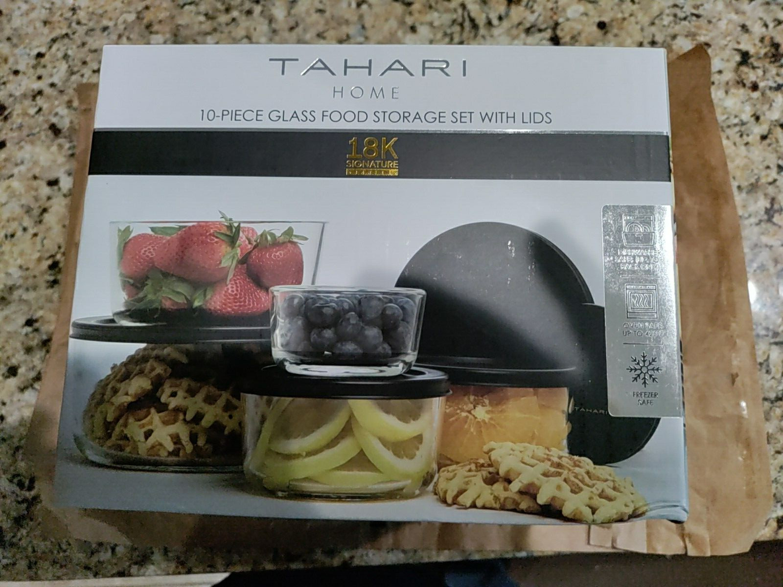 10Pc Glass Food Storage Set With Lids – Tahari Home