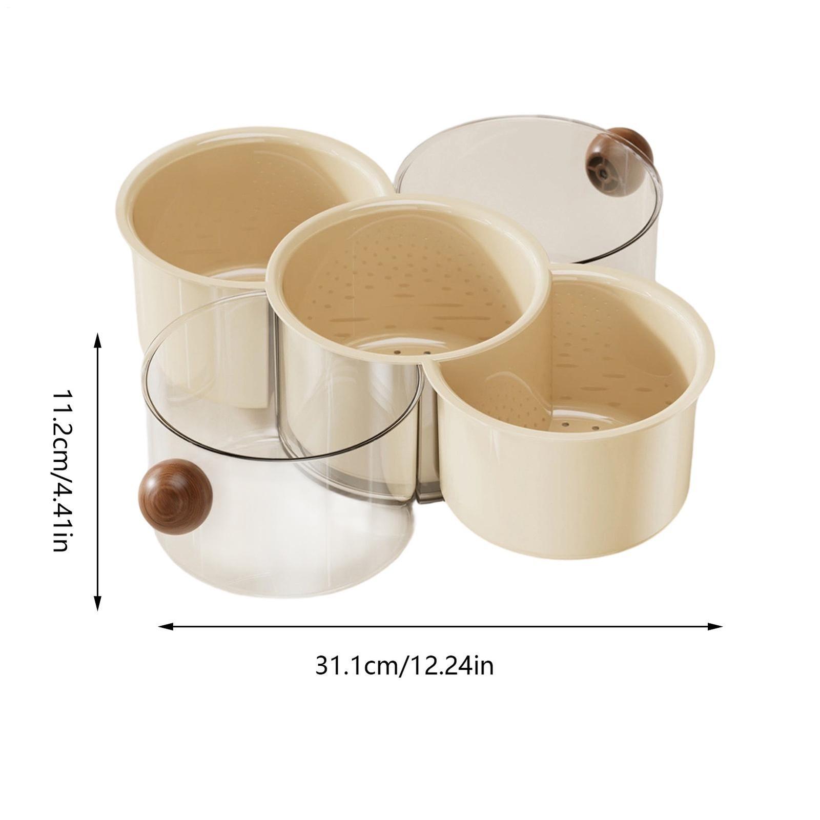 Fruit Storage Stackable 360-Degree Rotating Food Container Snack Storage