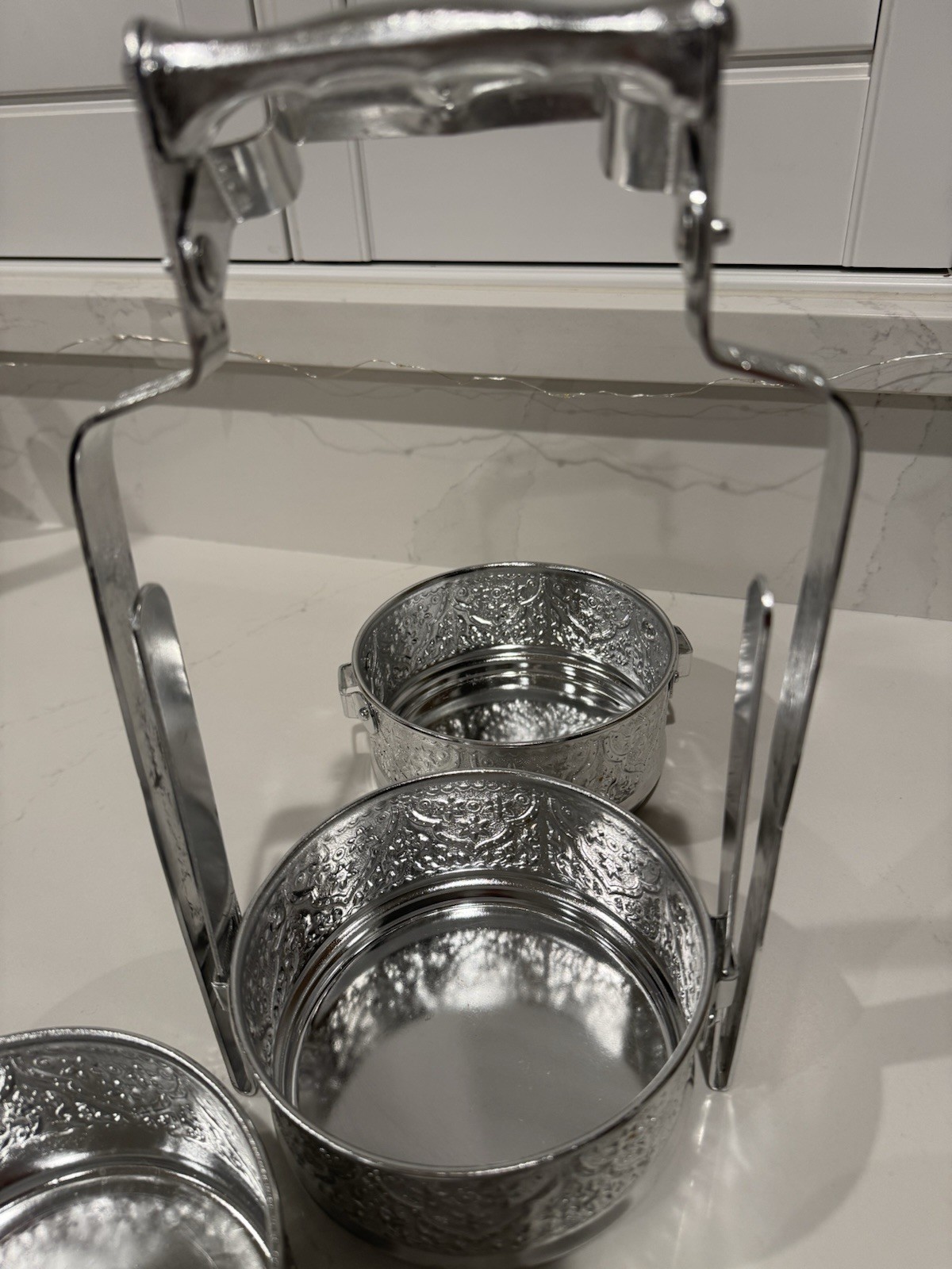 Tiffin Silver Stackable Snack Containers (4 compartments)