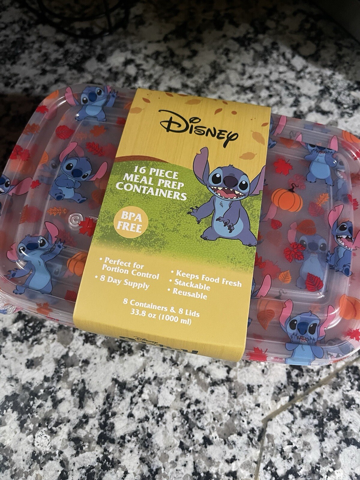 Disney Stitch Halloween Meal Prep Food Storage Containers 16 PIECE New Limited