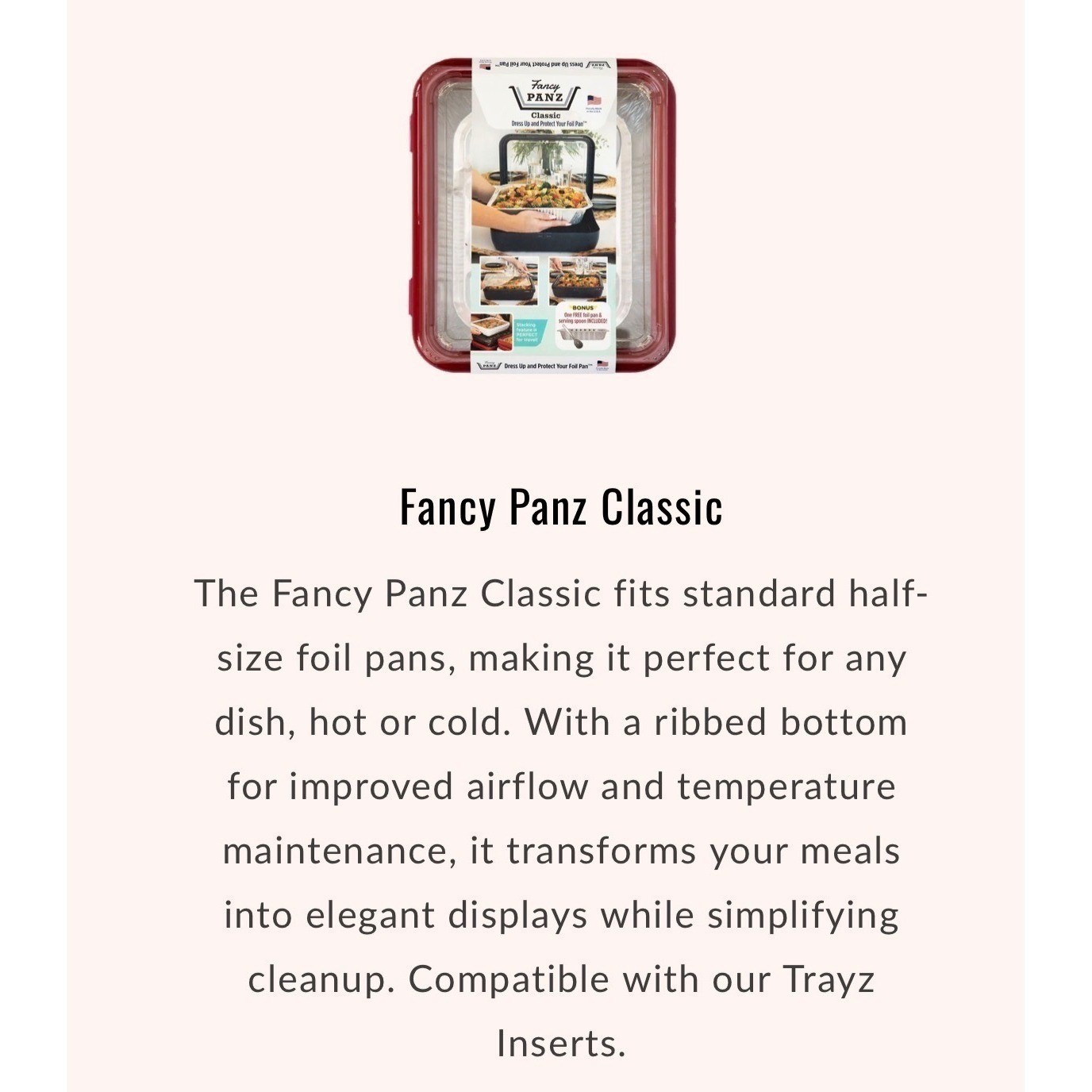 Fancy Panz Classic Red Foil Pan Carrier/Charcuterie & Veggie Trayz Combo *NEW*