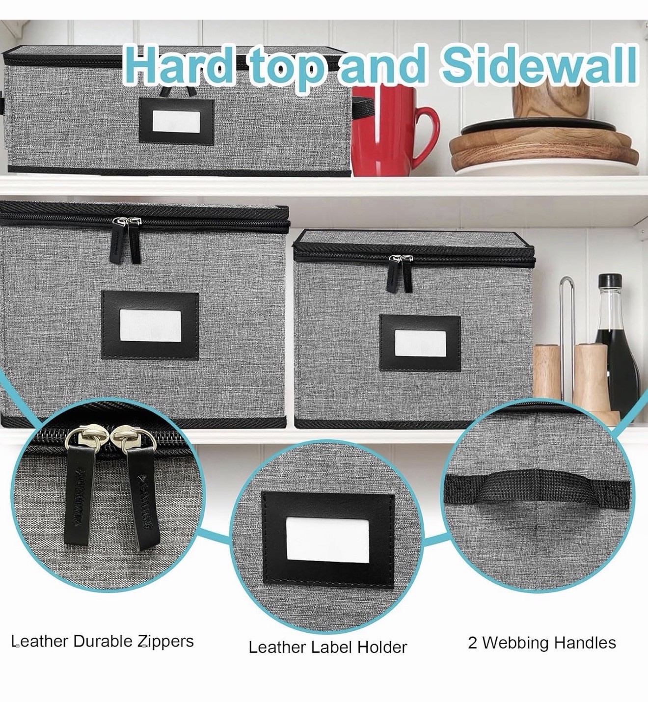 5 PACK China Storage Containers-Quilted Mug Storage and Moving Boxes for Dishes