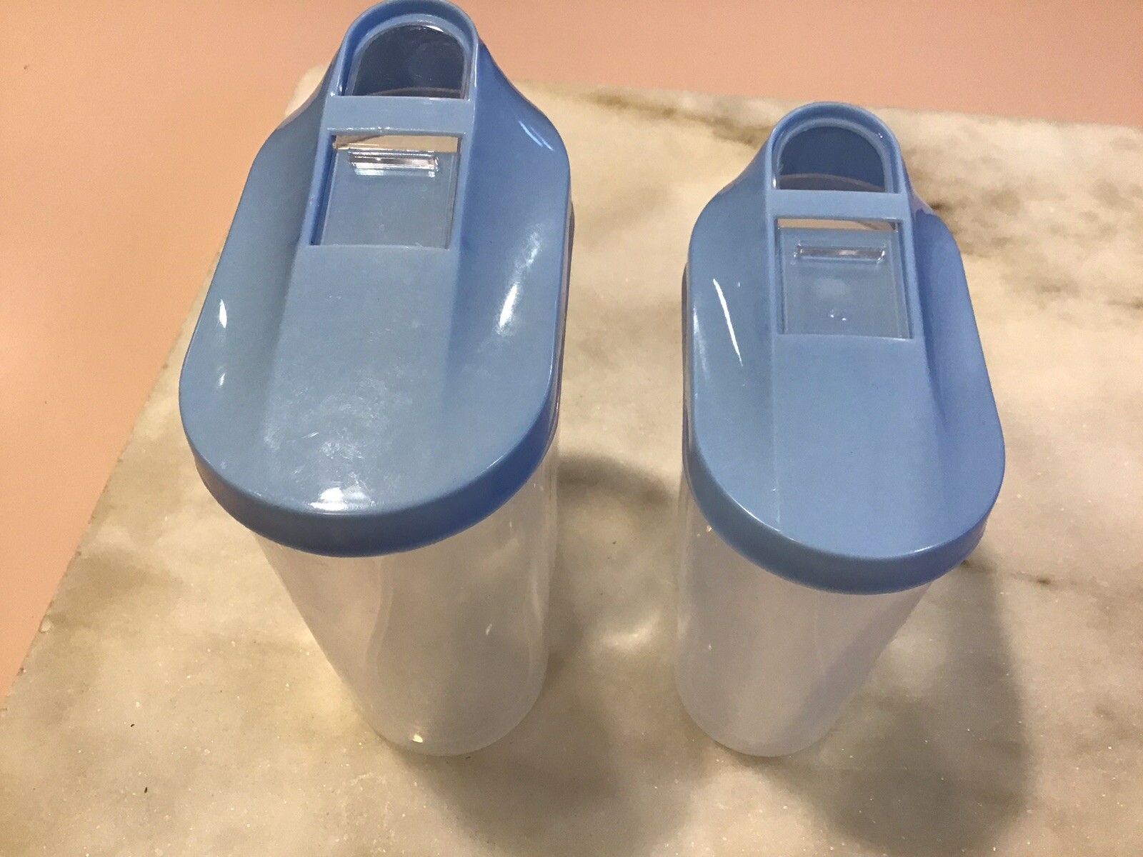 Pair of Small Plastic Clear Storage Containers .5L & .7L Wet or Dry Ingredients