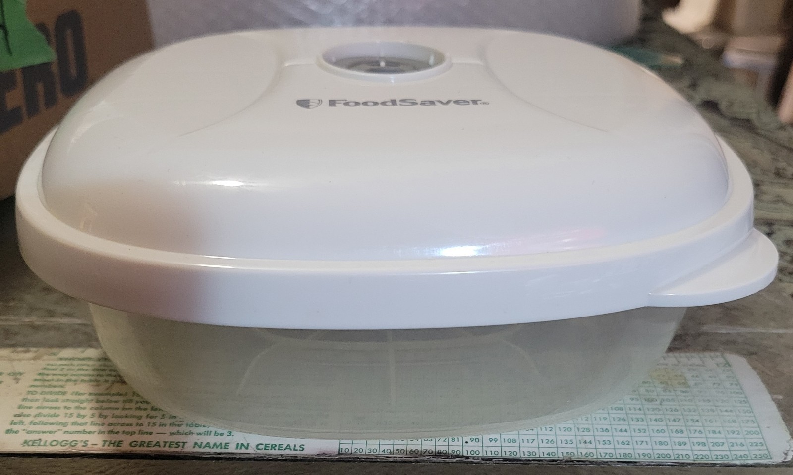 Food Saver Vacuum Storage Container 6-7/8″ x 2.5″ & Lid With Rubber Seal