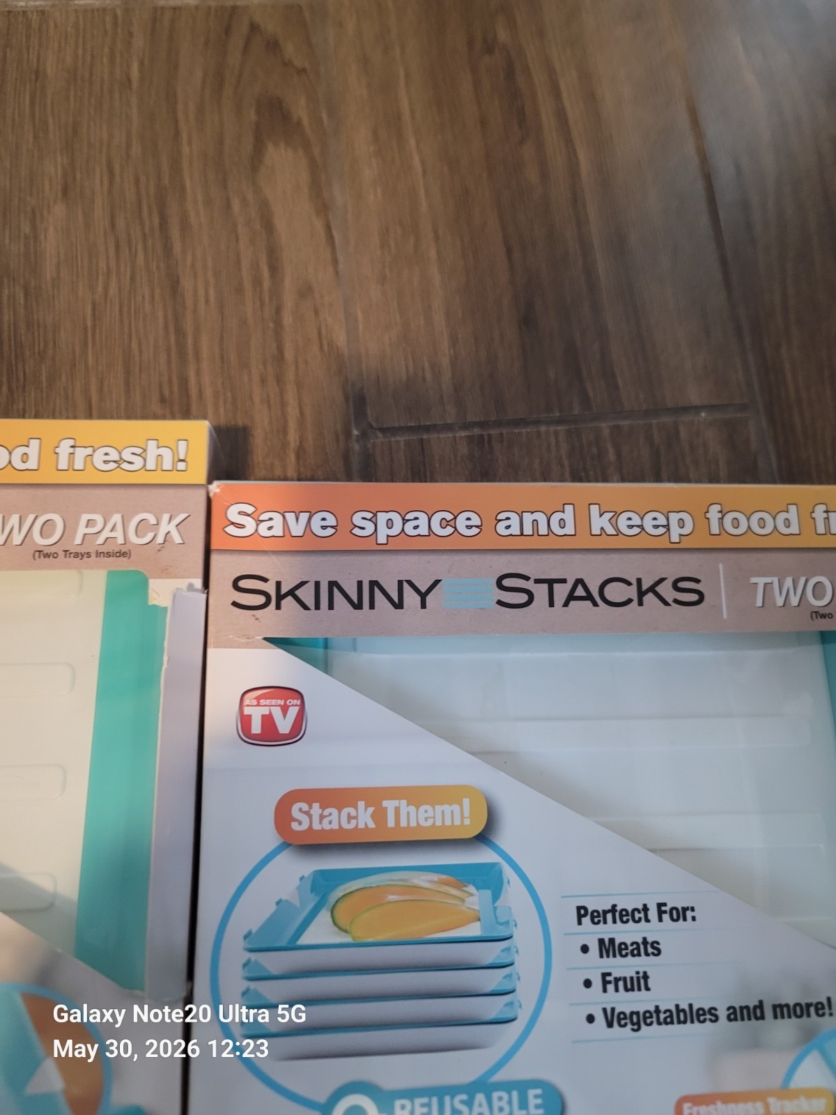 Lot of 2 Skinny Stacks Food Storage Trays Two Pack As Seen On TV BPA Free Blue