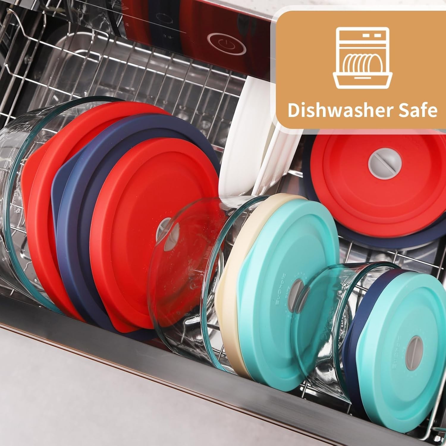 Replacement Lids for Pyrex 7201PC 4 Cup, Silicone Round Storage Cover Lid for…