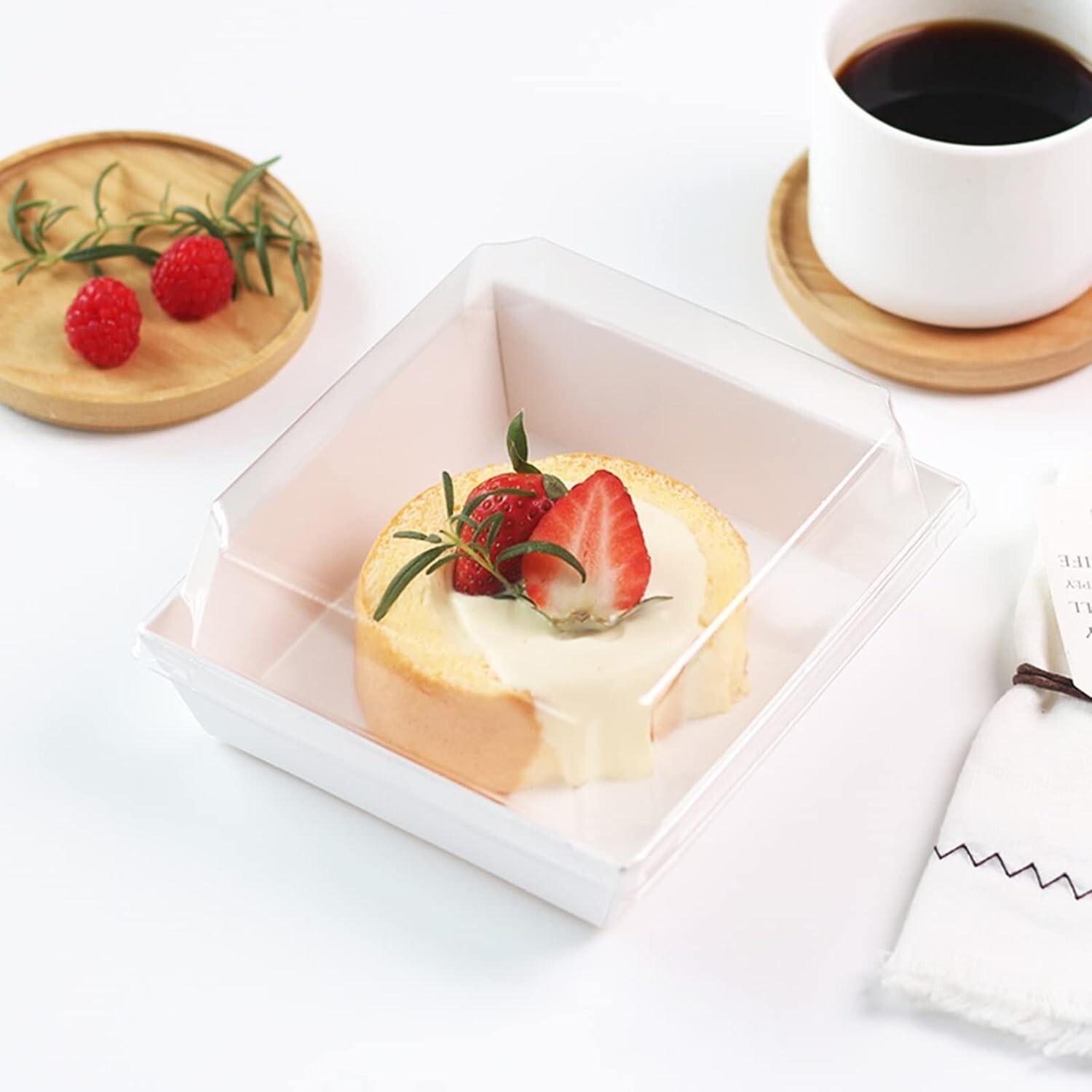 Versatile 100-Pack Square Cake Boxes with Clear Lids – Perfect for Take-Out
