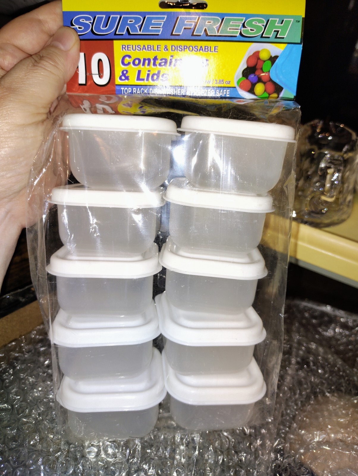 Sure Fresh Mini Storage Containers with Lids Round or Rectangle 10-count Packs