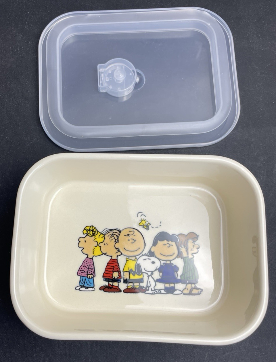 Snoopy & Peanuts Gang Container VENTED GIBSON Oven Safe 32 oz. 7″ x 5″ NEW
