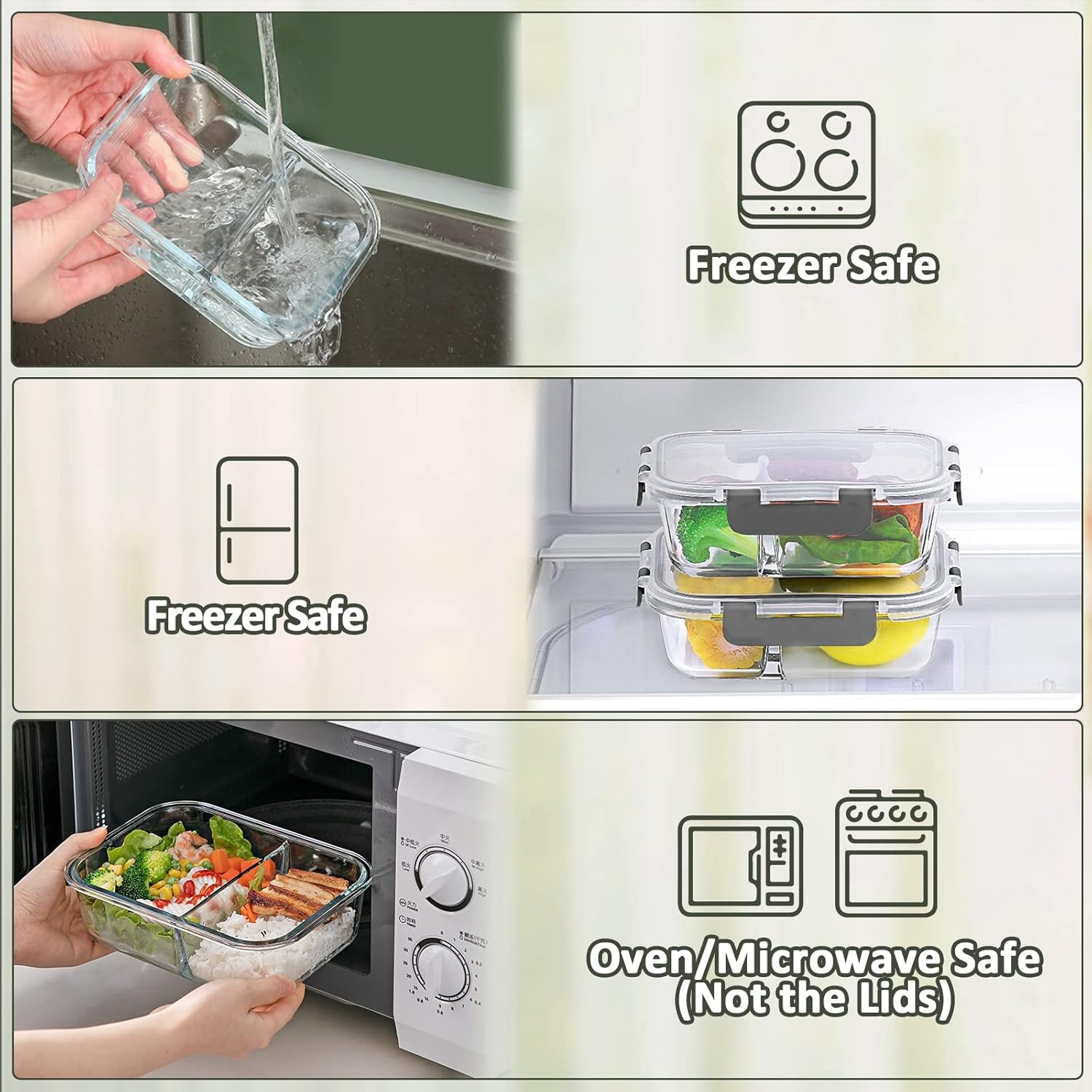 M MCIRCO 5pk 36oz 2 Compartment Glass Set