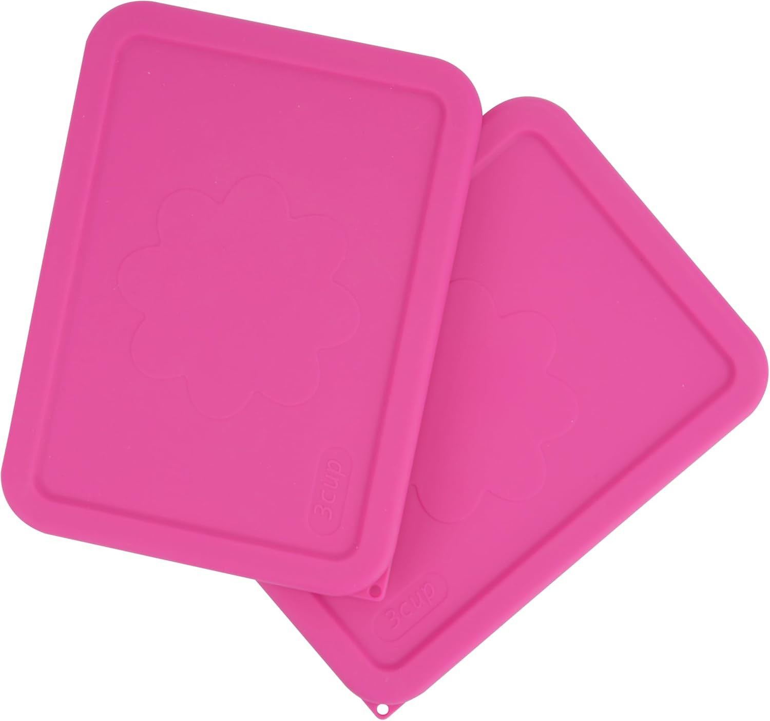 LUVCOSY 3 Cup Rectangle Silicone Storage Cover Lids Replacement for Pyrex 7210-P