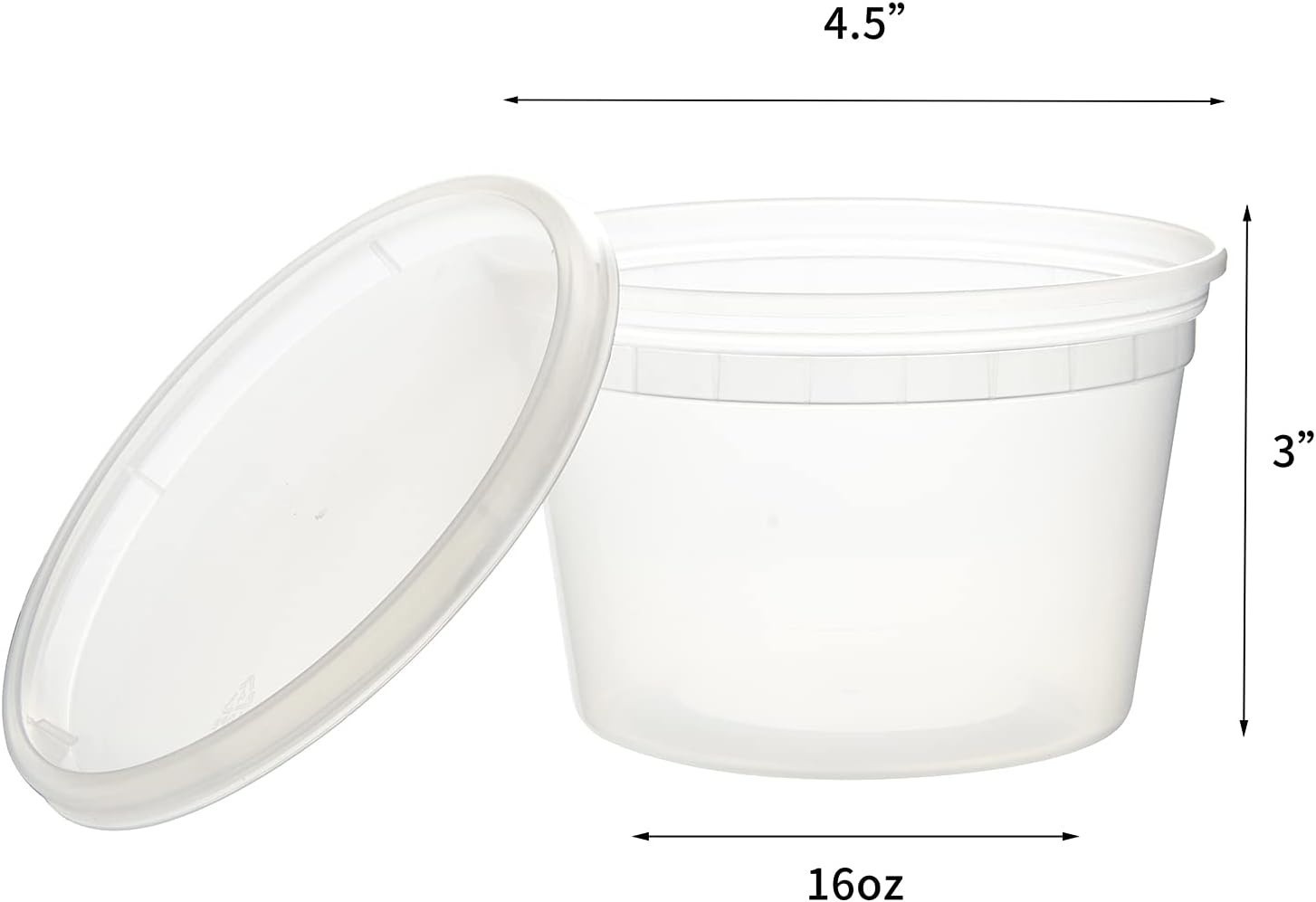 Contenedores De Almacenamiento De Comida De Plastico 16 OZ Juego De 48 Con Tapa
