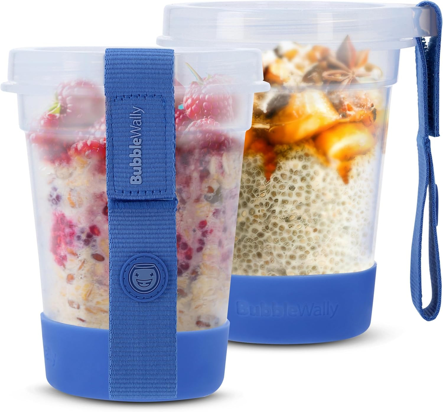 Joyplus Overnight Oats Containers with Lids (2-Piece Set Screw Lid) – 16 Oz Over