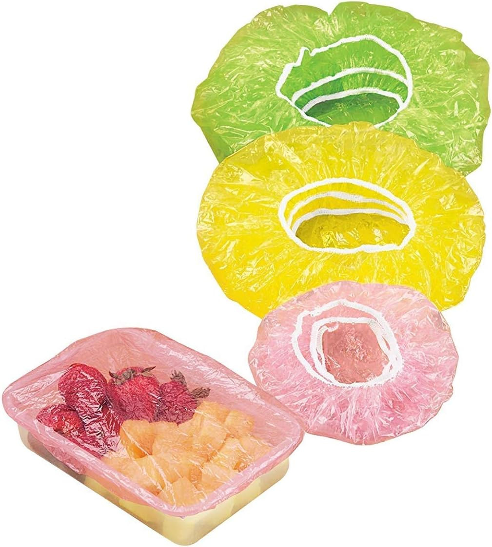 Elastic Food Covers, Plastic Kitchen Storage Lids for Meal Prep – Set of 24