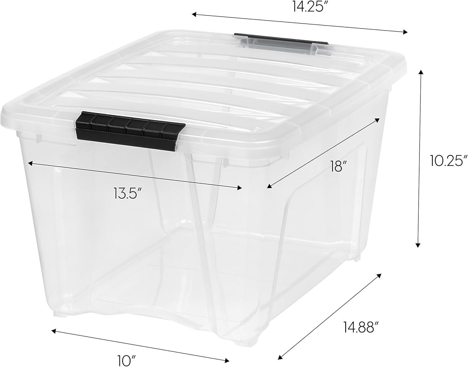 6 Pack 32-Qt BPA-Free Plastic Storage Box Stackable Containers Bins with Lids
