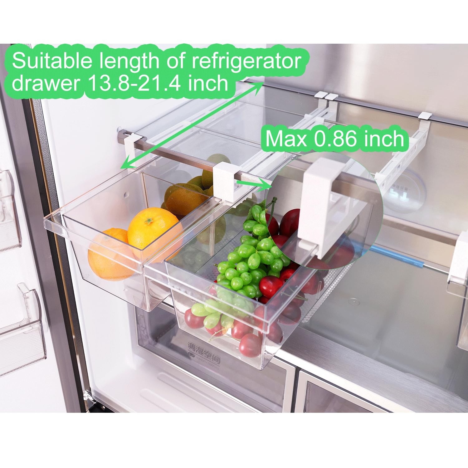 Yatmung 2 Pack Extra-Large Deli Drawer Organizer for Refrigerator Pull 2