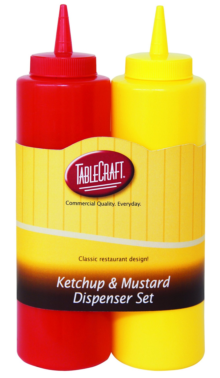 Nostalgia 2-Piece Ketchup and Mustard Dispenser Set, 12-Ounce, Red/Yellow