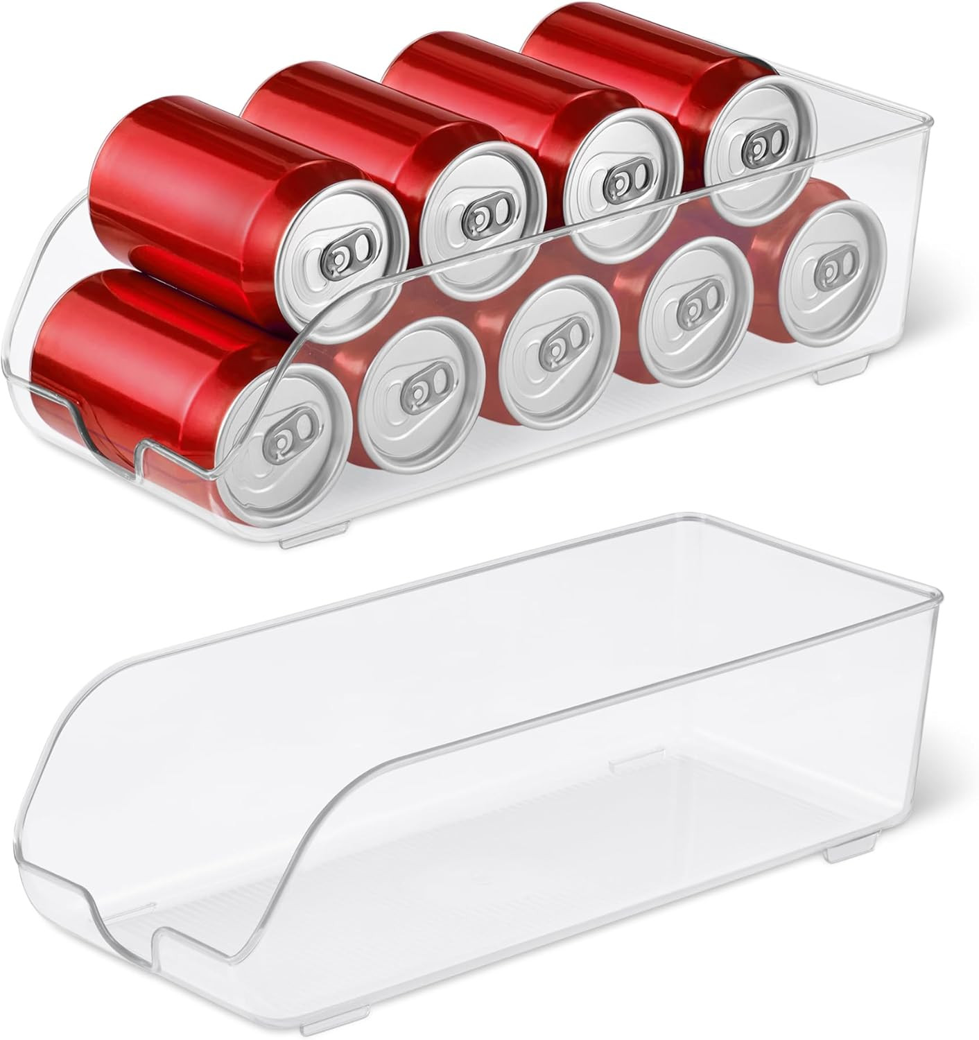 Food and Drink Can Organizer for Fridge or Pantry, 2-Piece Set, Self-Dispensing,