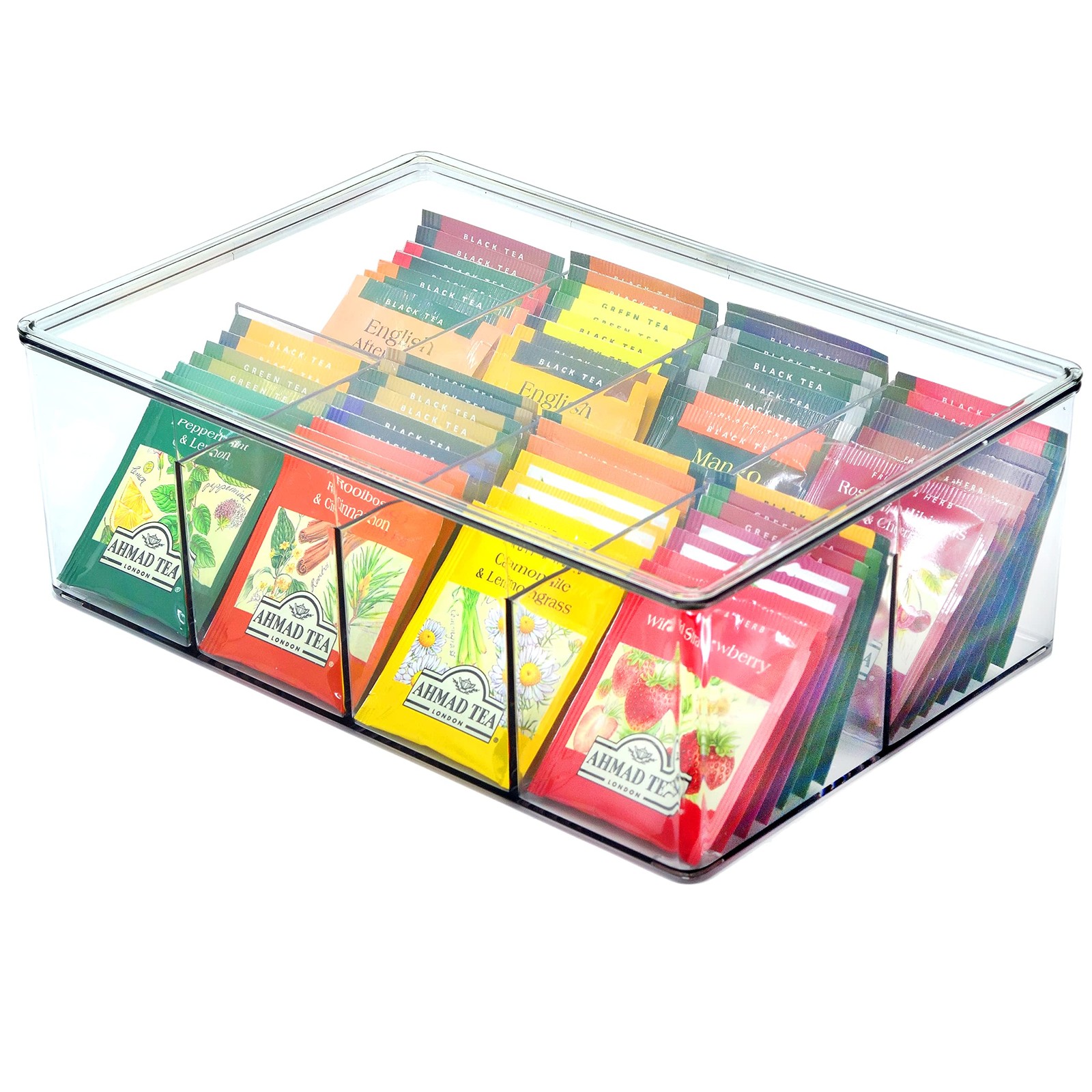 Youngever Large Plastic Tea Packet 11 inch x 7.5 x 4 inch, Multicolor