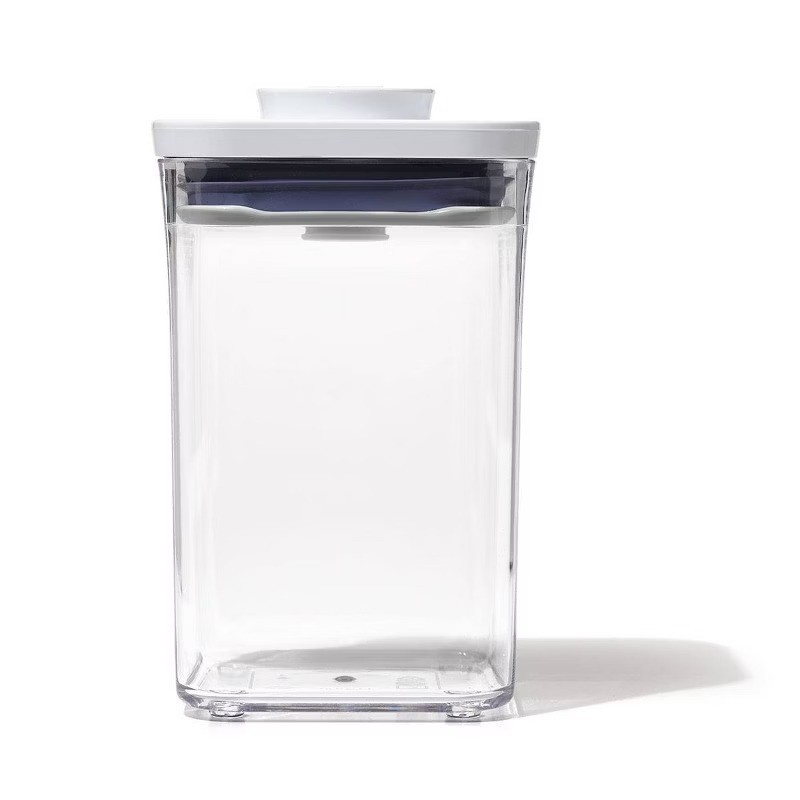 POP 1.1qt Plastic Short Small Square Food Storage Container White