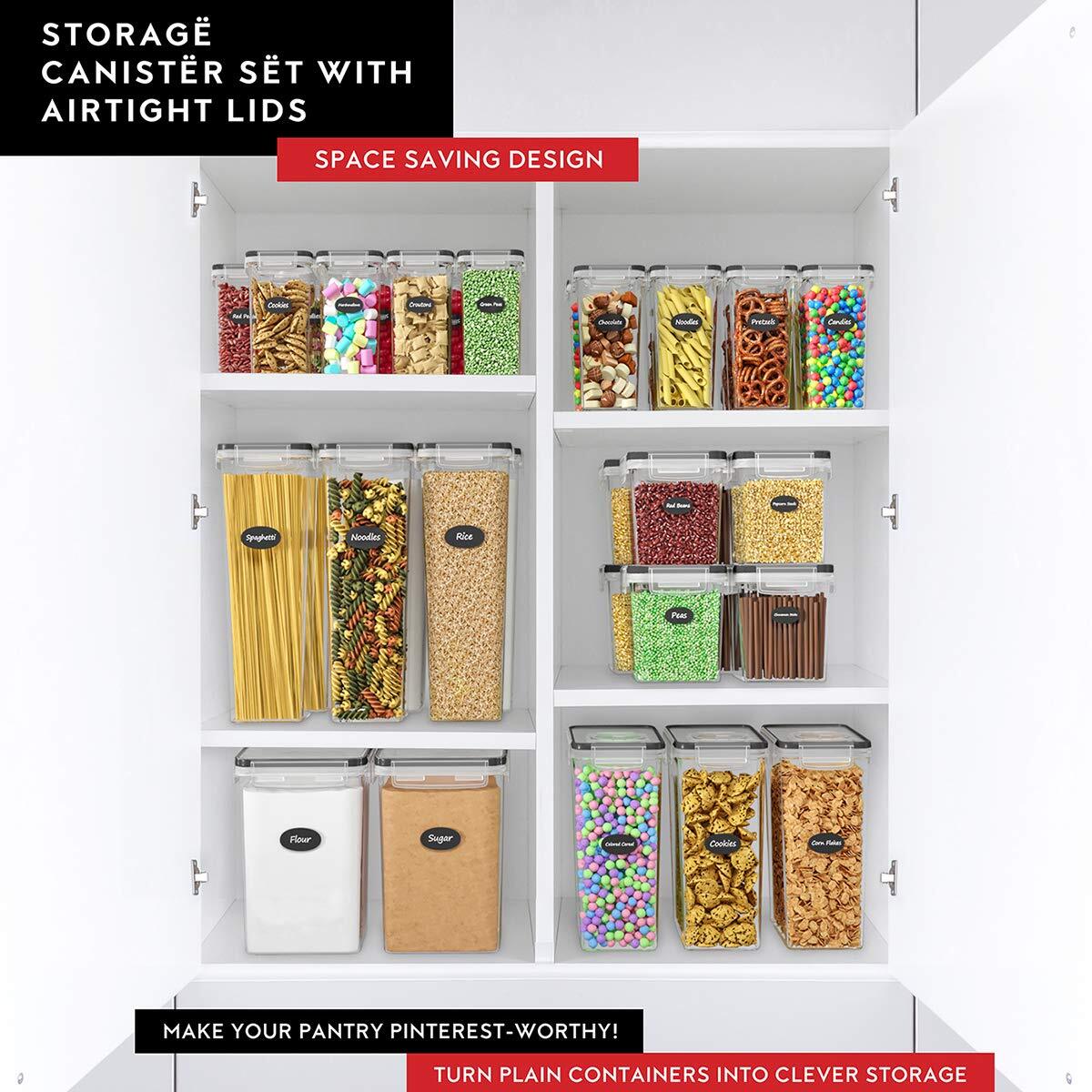 Cereal Containers Storage 4 Pack Cereal Dispenser Airtight Food Storage Containe