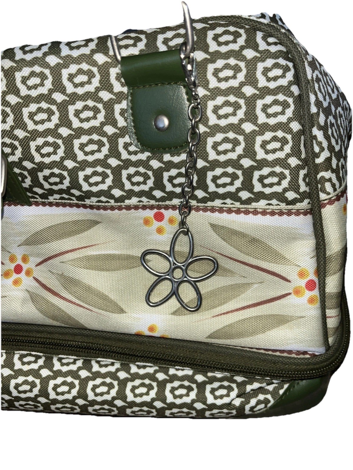 Temp-tations by Tara Double Thermal Insulated Food Carrier Green Old World Tote