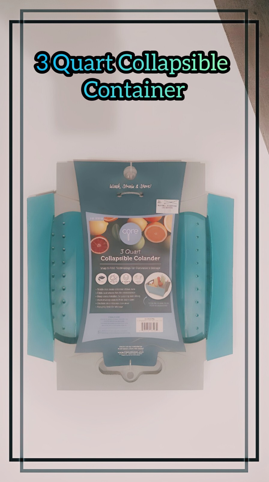 3 Quart Collapsible Container Aqua Holds Food Secure Highly Portable