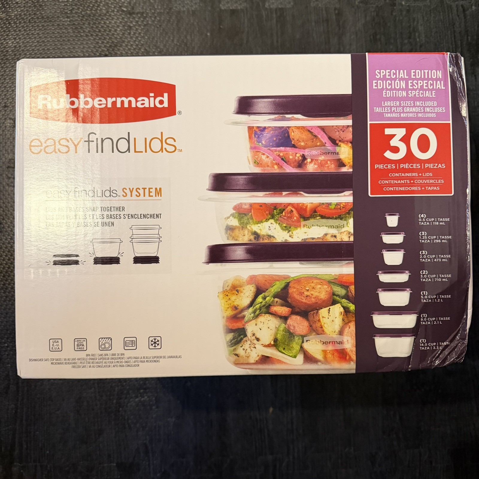 Rubbermaid 30pc Food Storage Set with Easy Find Lids – LIMITED EDITION AMETHYST