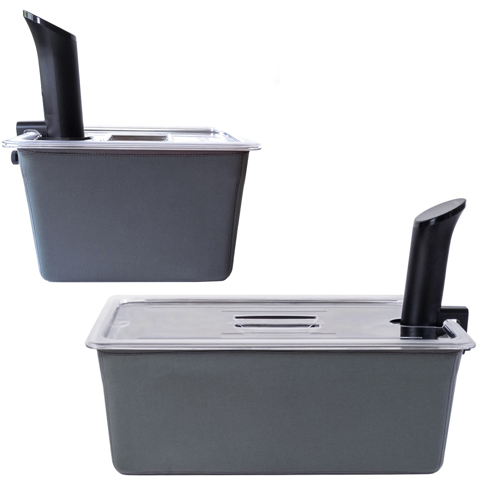 12 + 26 QT Insulated Sous Vide Container Set with Lids & Neoprene Sleeves – D…