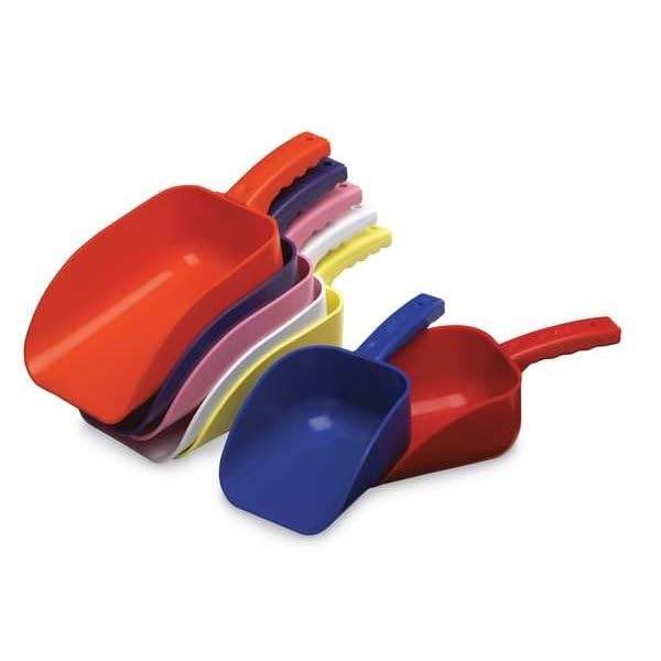 Color-Coded Plastic Hand Scoop – BPA-Free, Food-Safe Scooper, Commercial, White
