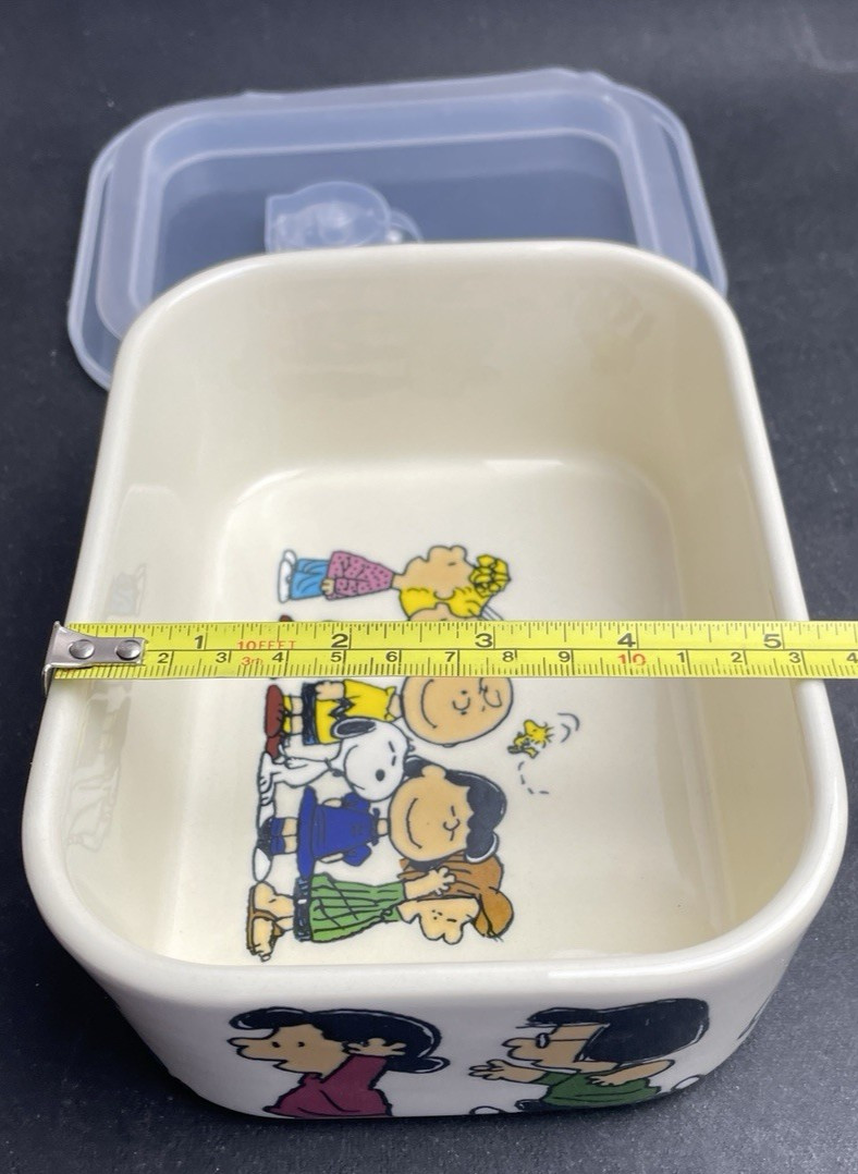 Snoopy & Peanuts Gang Container VENTED GIBSON Oven Safe 32 oz. 7″ x 5″ NEW