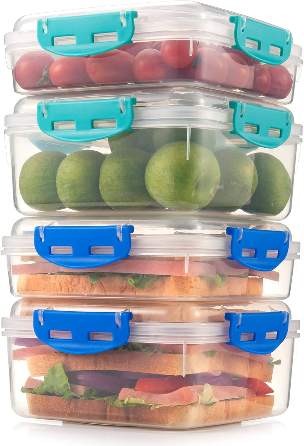4 PCS Sandwich Containers – 100% Airtight & Bpa-Free & Microwave & Dishwasher Sa