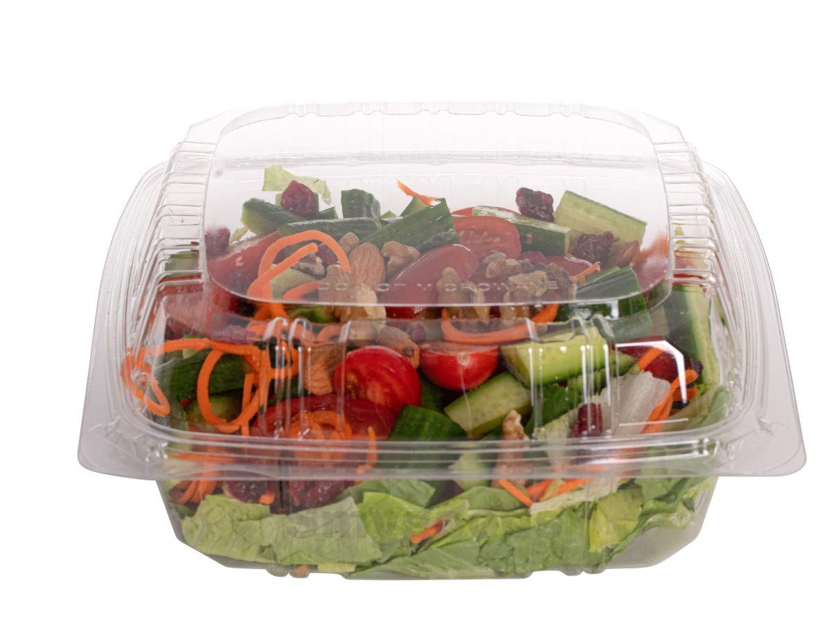 Plastic Clamshell Food Containers, (Pack of 25-8x8x3 3/8) To Go Containers, H…