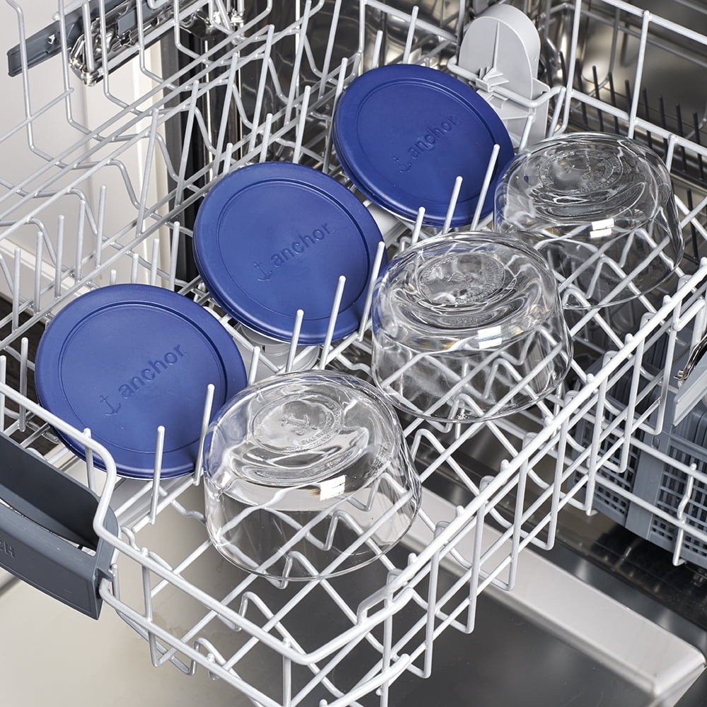 Anchor Hocking Glass Food Storage Containers with Lids, 2 Cup Round, Set of 3