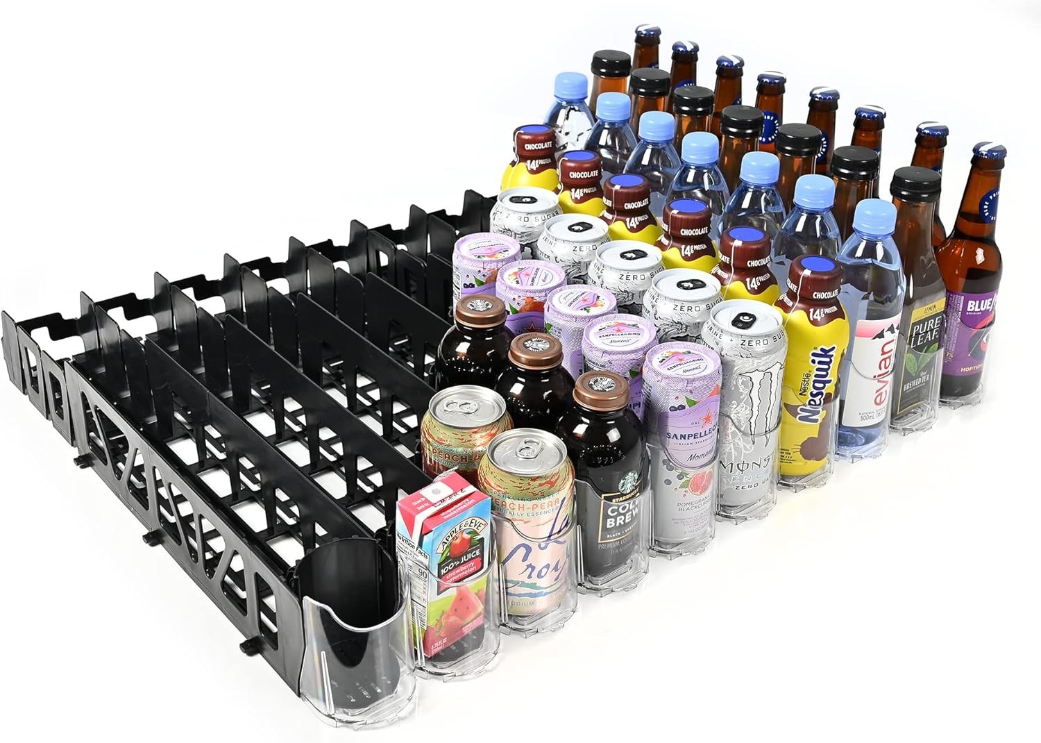 Spring Push Drink Dispenser, Refrigerator Organizers and Storage