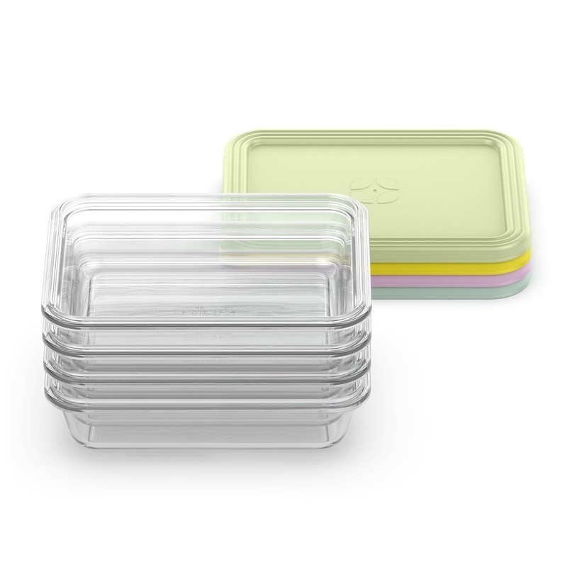 8 Piece Meal Prep Glass Containers Leak Resistant Lids Stackable Dishwasher Safe
