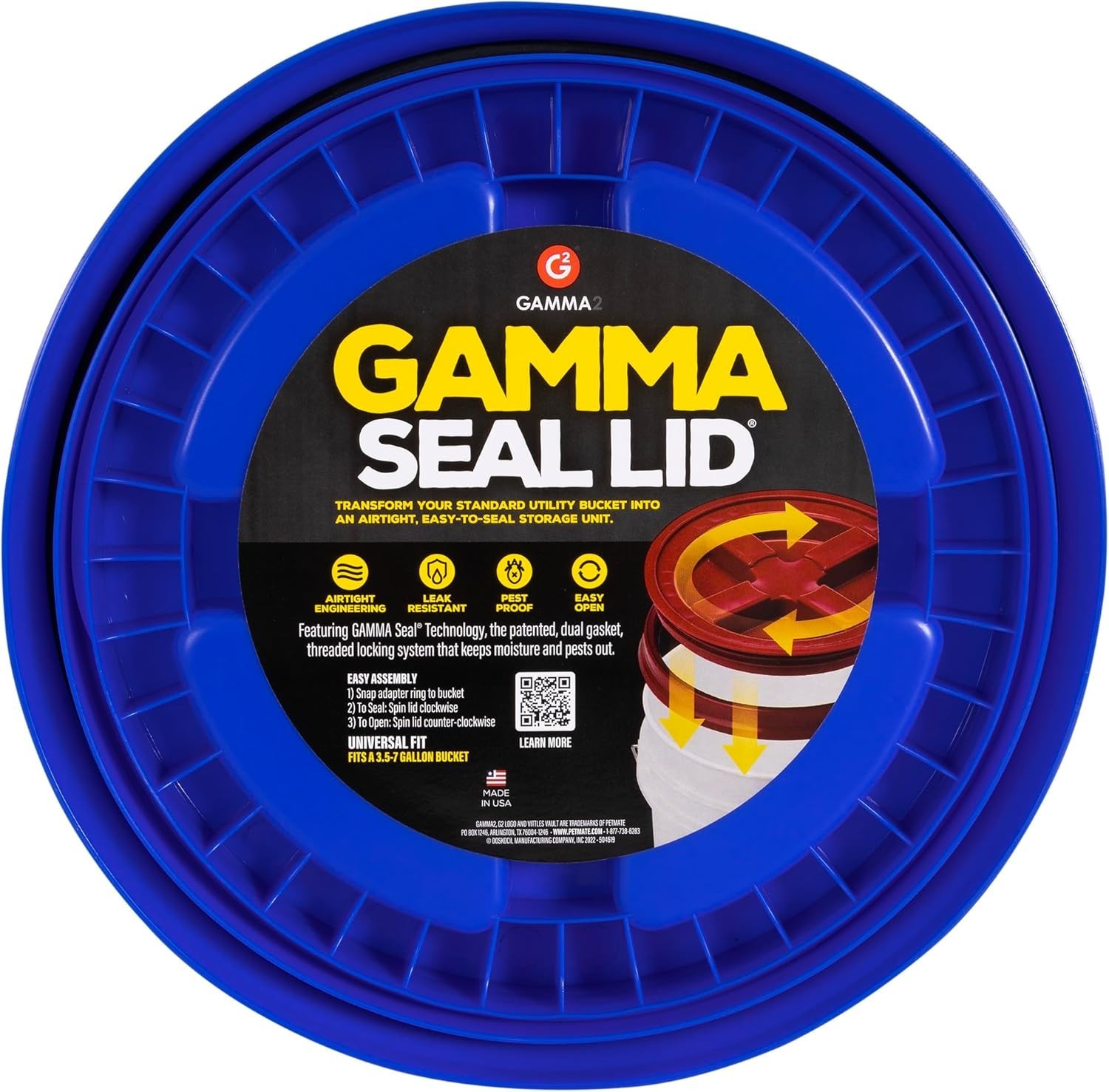 Blue Seal Lid for 3.5 to 7 Gallon Buckets Airtight Food Storage