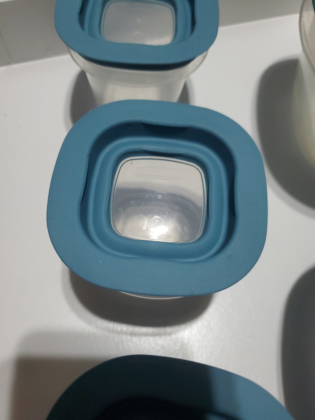 Rubbermaid Premier Steel Blue Window 5pc Lot Vtg 7J53 7J56 7J57 Flex Seal Lids